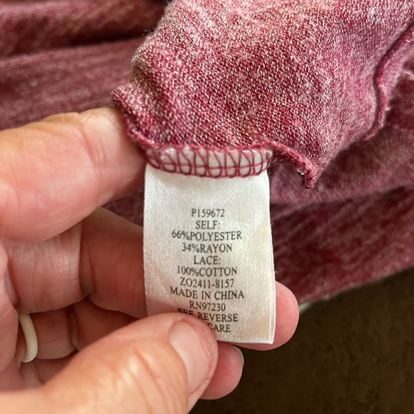 Cranberry Crochet Lace Back Top - Picture 9 of 9